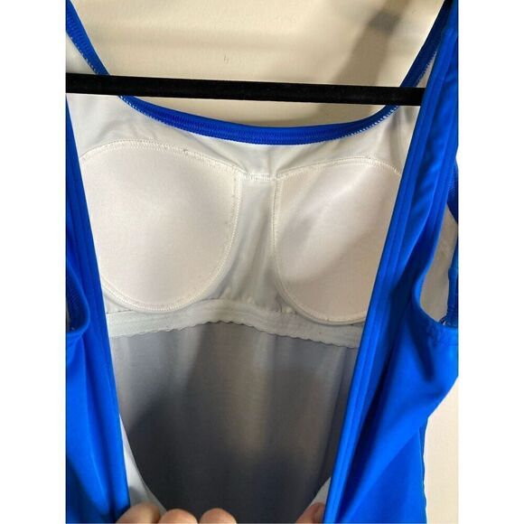 Lands’ End Womens 12 One Piece Swimwear Blue Swim - Picture 5 of 6